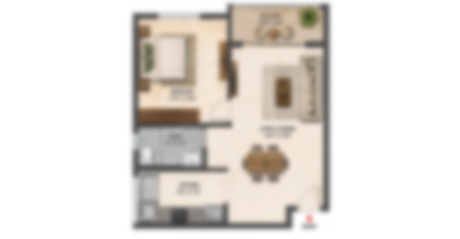 Sheth Thane 2 BHK Floor Plan